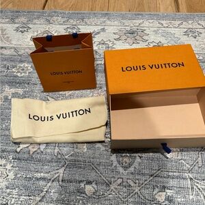 Authentic LV boxes, dust bag, and shopping bsg (mini)